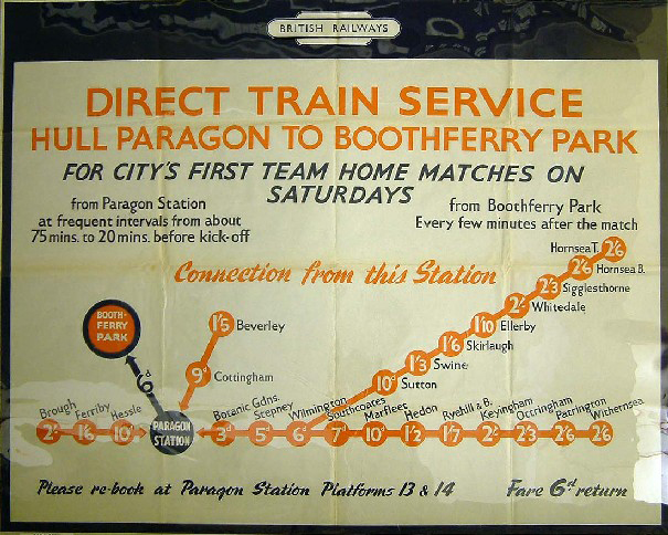 Poster, Direct Train Service, Hull Paragon to Boothferry Park