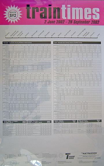 Train Times (timetable poster)