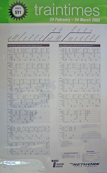 Train Times (timetable poster)