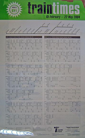 Train Times (timetable poster)