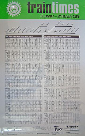 Train Times (timetable poster)