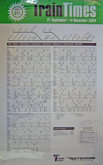 Train Times (timetable poster)