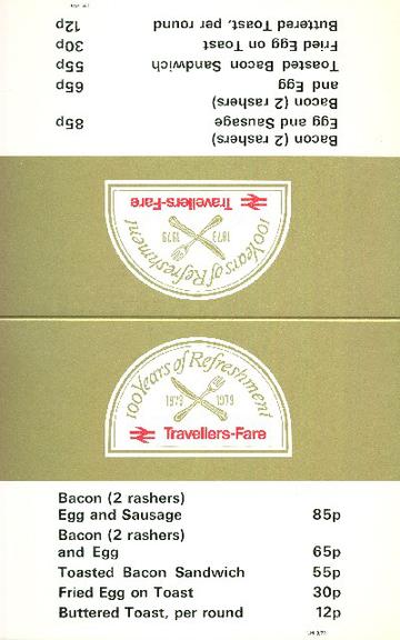 100 years of refreshment travellers fare have a ploughman's lunch (display card)