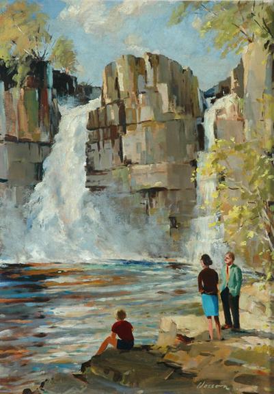 High Force on the Tees, 1962 (painting; oil painting; poster artwork)