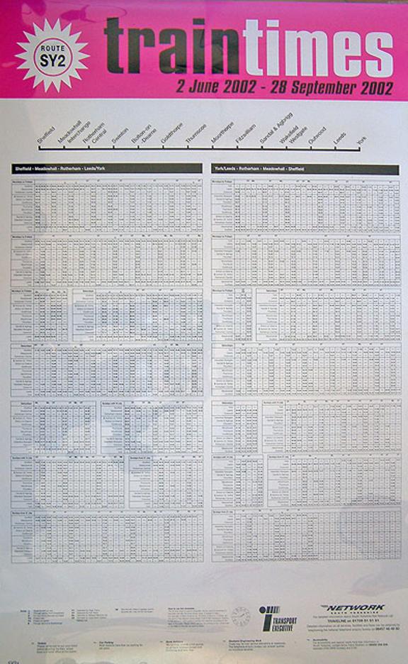 Train Times (timetable poster)