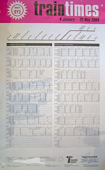 Train Times (timetable poster)