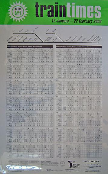 Train Times (timetable poster)