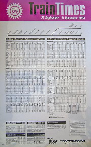 Train Times (timetable poster)