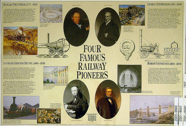 Four famous railway pioneers (poster (reproduction))