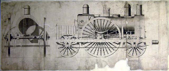 2-2-2 'Patentee' locomotive (drawing)