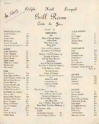 adelphi hotel liverpool grill room carte du jour