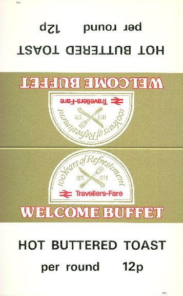 100 years of refreshment travellers fare welcome buffet (display card)