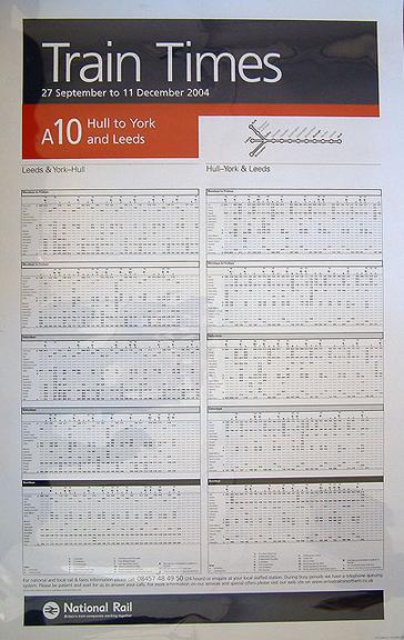 Train Times (timetable poster)