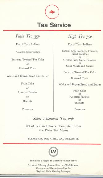 tea service (menu card)