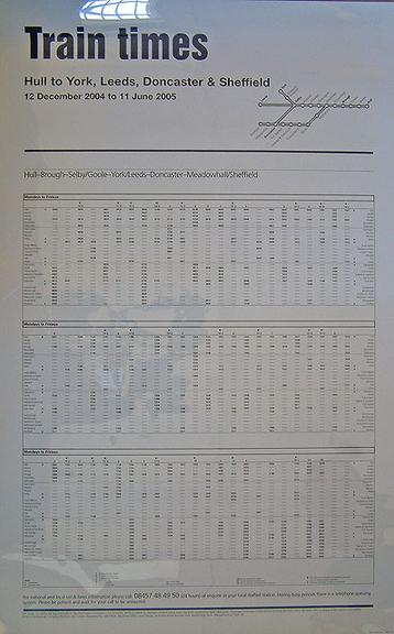 Train Times (timetable poster)