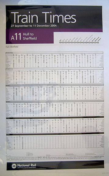 Train Times (timetable poster)