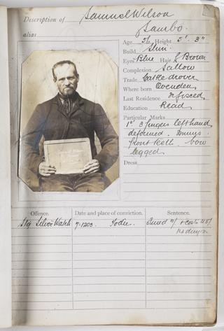 Criminal record sheet