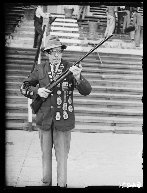 Clay pigeon shooting champion
    A photograph of a clay pigeon