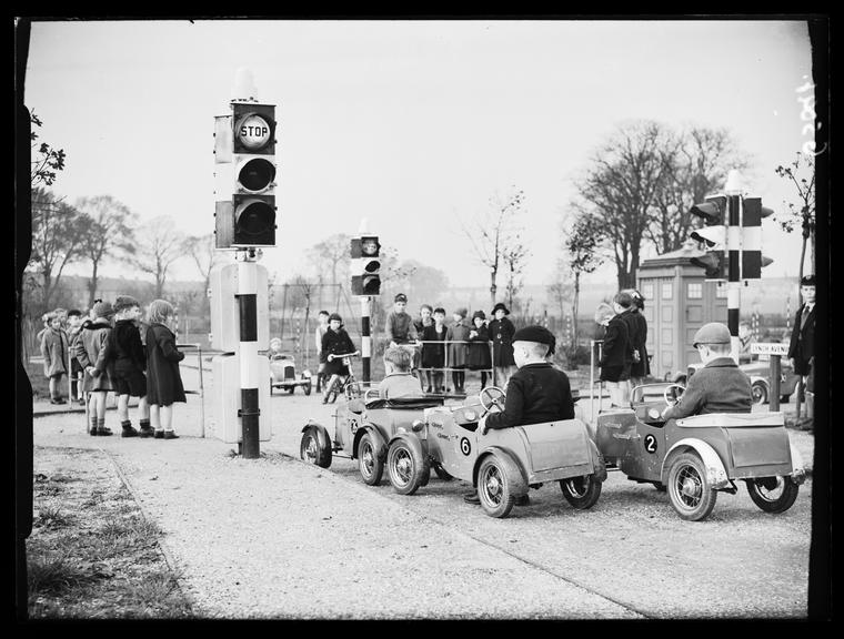 'Children's traffic playground'
    A photograph of children