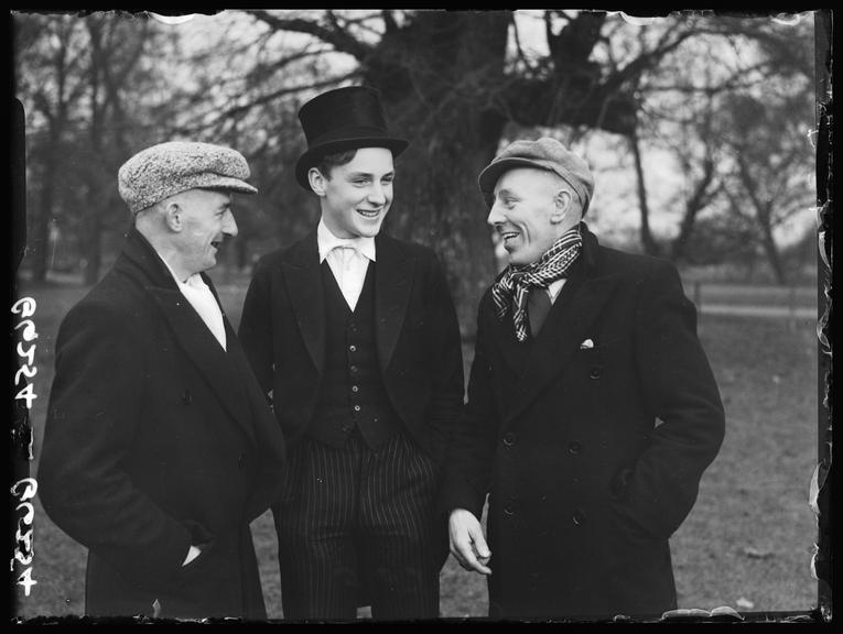 Miners meeting a pupil at Eton College
    A photograph of Durham