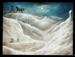 Lantern slide: Scene from 'The Adventures of Baron Munchausen'