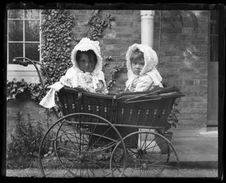 Isobel and Pauline Adams in Pram