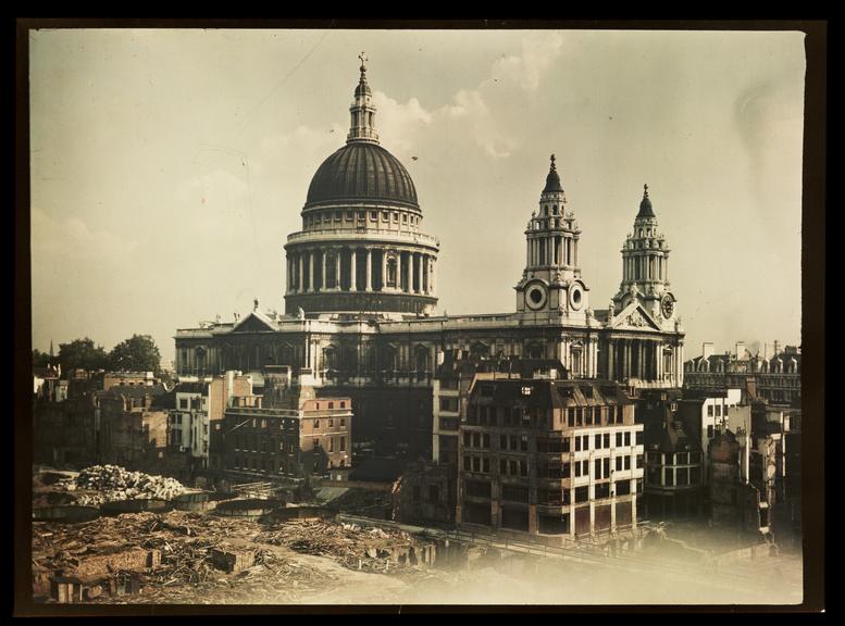 St Paul's Cathedral
    A Dufaycolor colour transparency of St