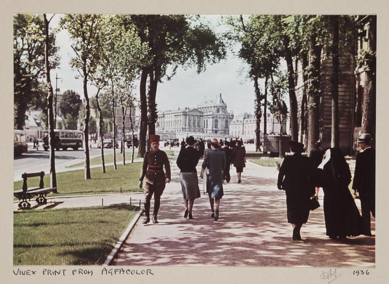 Paris, 1937
    A Vivex colour photograph of a street in Paris