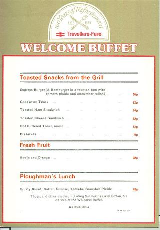100 years of refreshment travellers fare welcome buffet