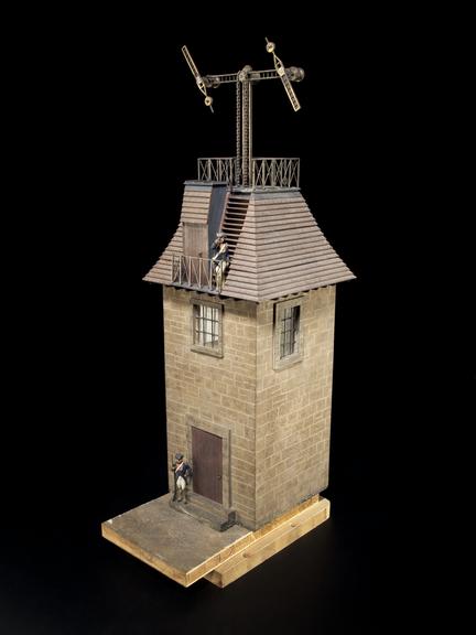 Model of a 'Chappe' type semaphore signaling tower