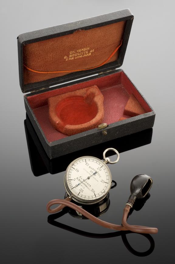 Potain sphygmomanometer, by Charles Verdin, in case