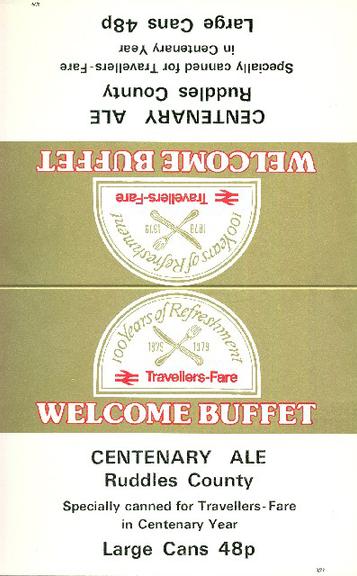 100 years of refreshment travellers fare welcome buffet centenary ale