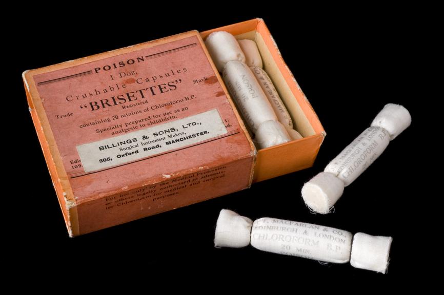 Anaesthetic inhalation ampoules, Edinburgh, Scotland, 1935-1949