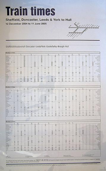 Train Times (timetable poster)