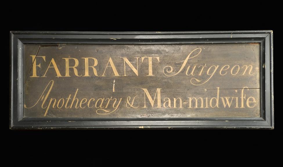 Surgeon-apothecary's signboard, English, 18th century