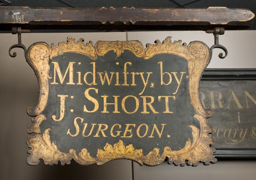 Surgeon's signboard, wooden, suspended from beam, English