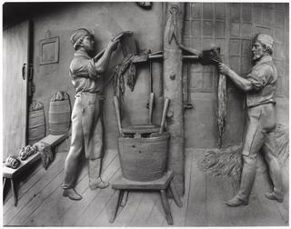 Handcombing - Detail from S.C. Lister Monument, Lister Park Bradford