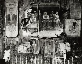 Fading Photographs on Tool Cupboard Door, Dixon's Bobbin Mills, Steeton