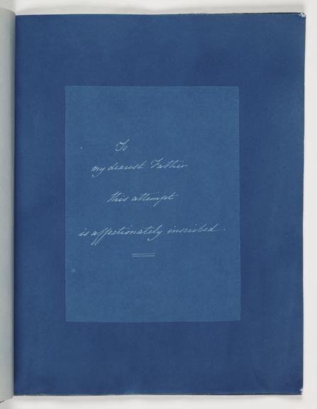 Dedication Page From 'Photographs of British Algae: Cyanotype Impressions'