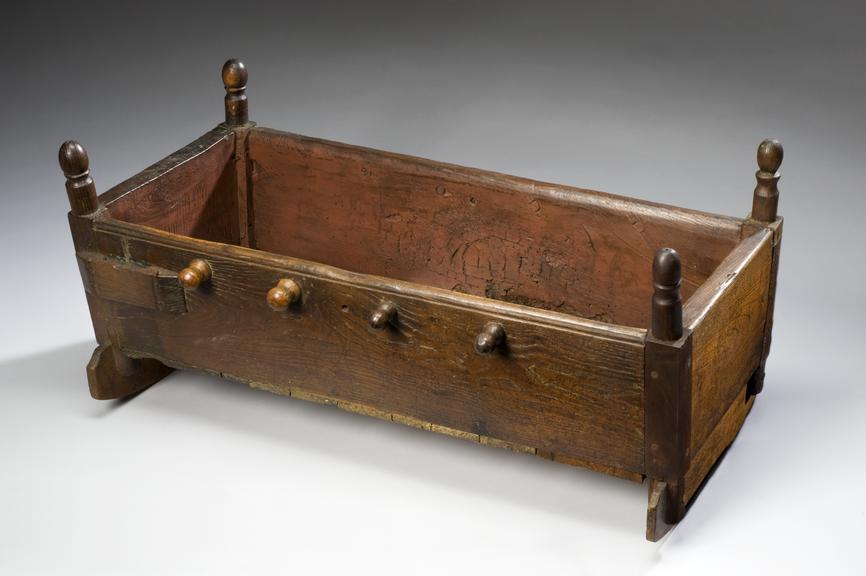 Rocking cradle, oak and pine, Europe, 1750-1850