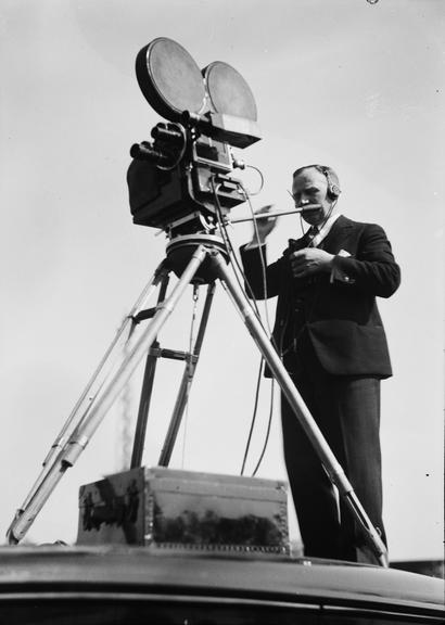 Man operating a cine camera