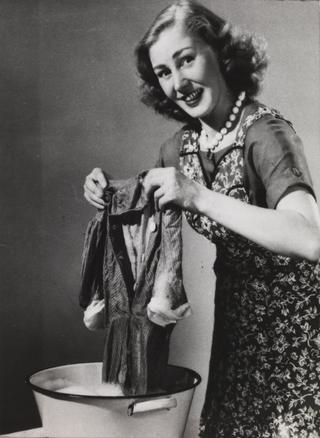 Woman washing clothes
