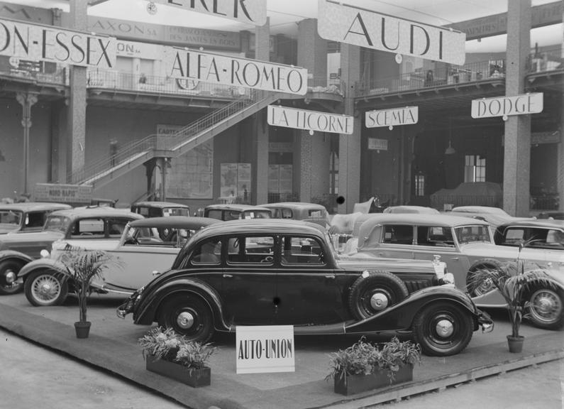 View of cars in the Auto Union exhibit