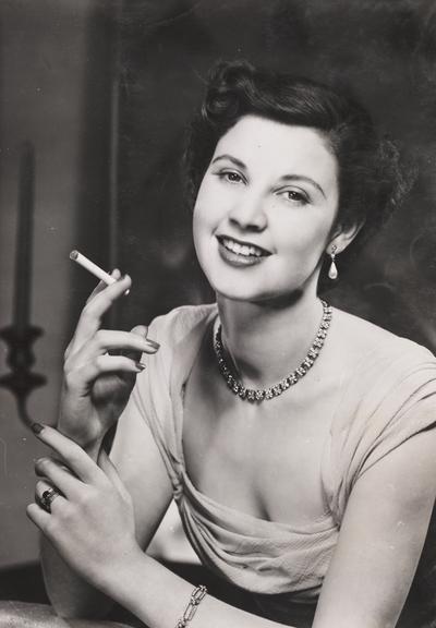 Woman smoking a cigarette