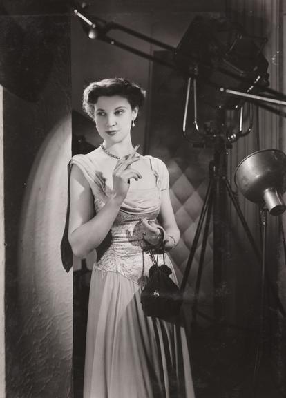 Woman smoking on a film set