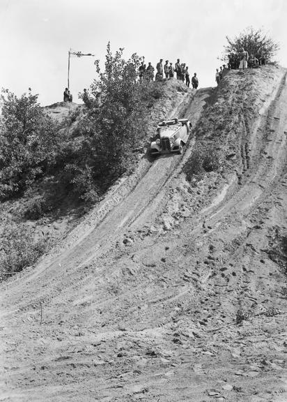 Adler rally car descending a steep slope