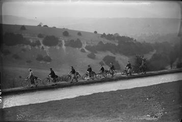 Cyclists at Box Hill, Surrey