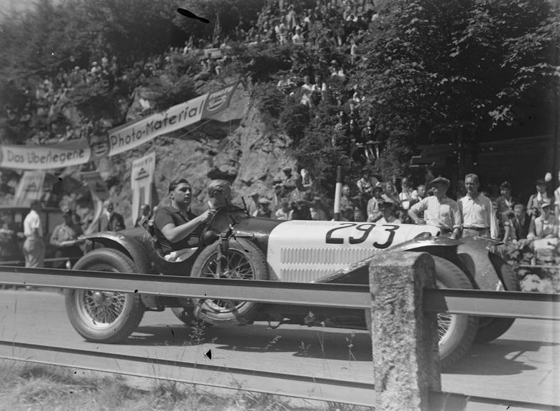 Driver at the wheel of a racing car