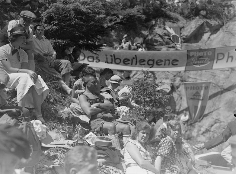 Spectators at a mountain race