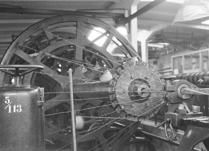 Cable making machine at a cable factory